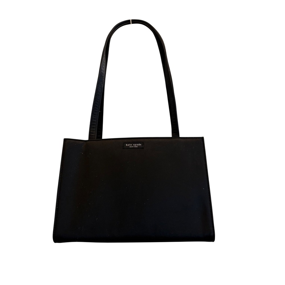 Kate Spade New York Black Nylon Tote Shoulder Bag Rectangle Minimalist Y2K
